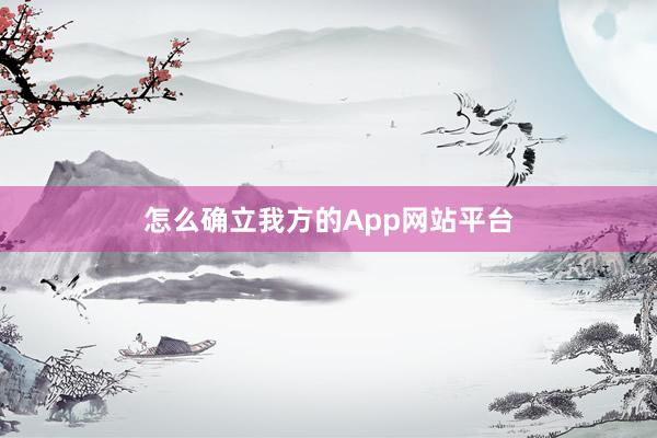 怎么确立我方的App网站平台